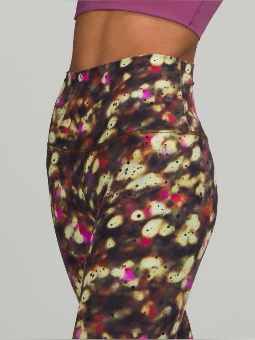 Lululemon Align High-Rise Pant 25"Soft Focus Splatter Green Multi High-Waist Sz6 - Picture 3 of 7